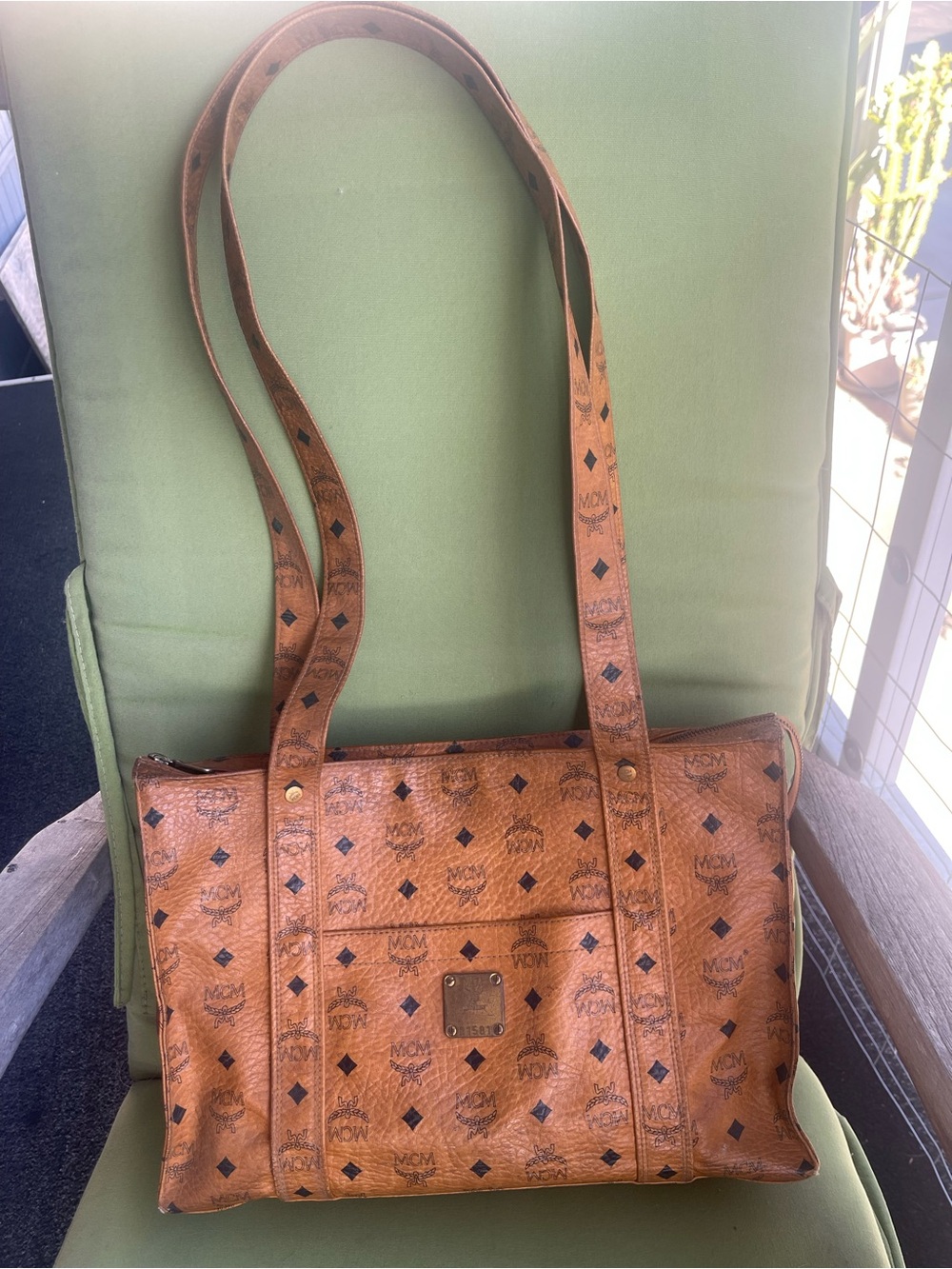 Authentic MCM Visetos Large Tote Bag Purse with MCM Monogram